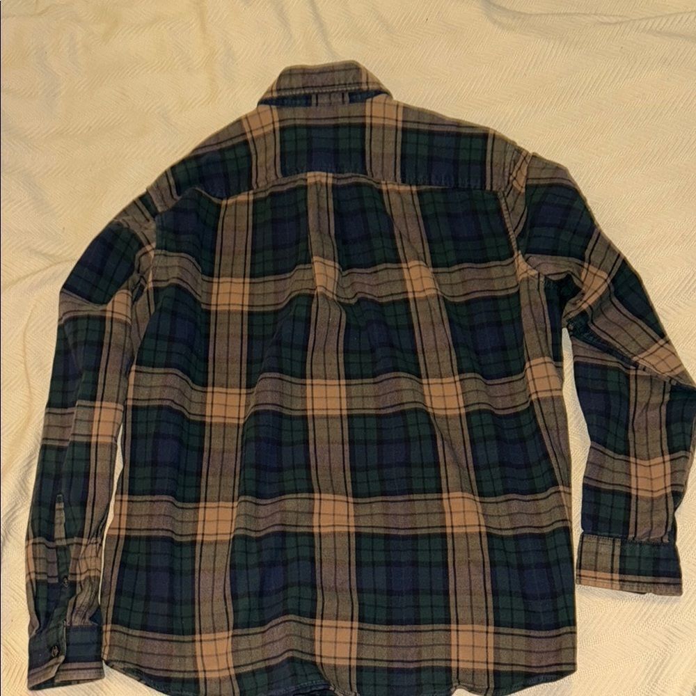 Men's Plaid Shirt - Green and Tan - Picture 6 of 6